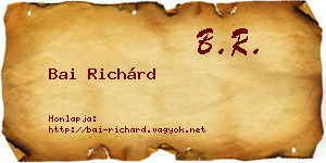Bai Richárd névjegykártya